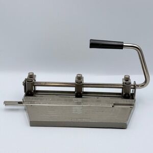 Boston No 12 Heavy Duty Adjustable 3 Hole Paper Punch Metal Industrial Vintage